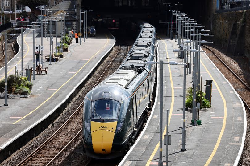 A train at Plymouth station