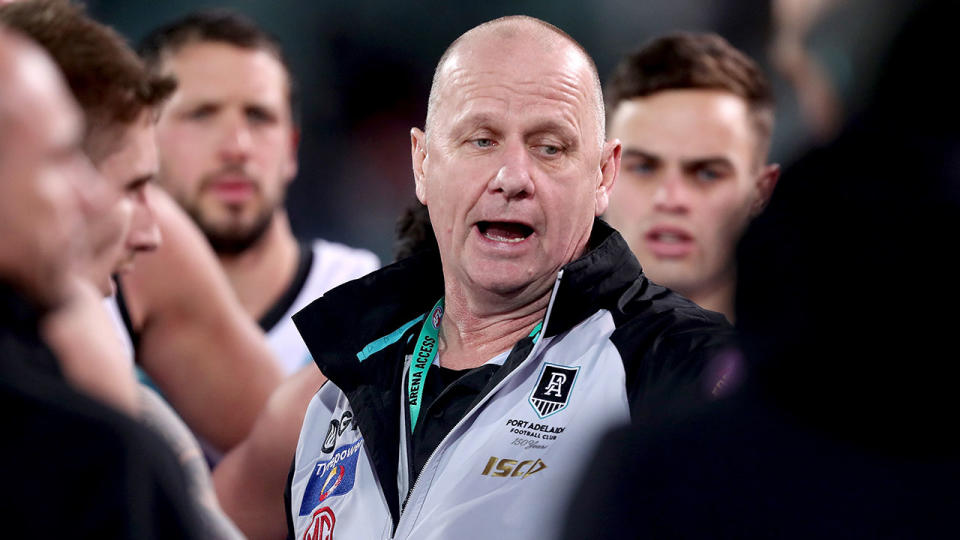 Pictured here, Port Adelaide coach Ken Hinkley.