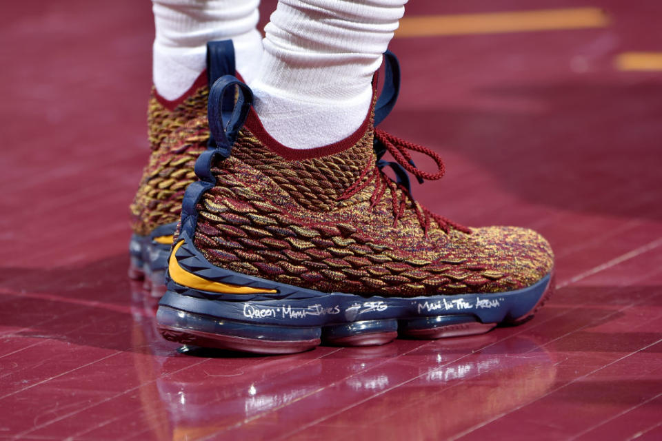 LeBron James always has some pretty sweet sneakers for New Orleans. (Getty Images)