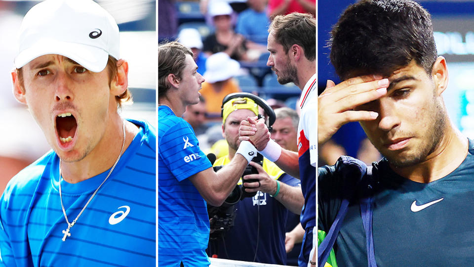 Alex de Minaur, Daniil Medvedev and Carlos Alcaraz.