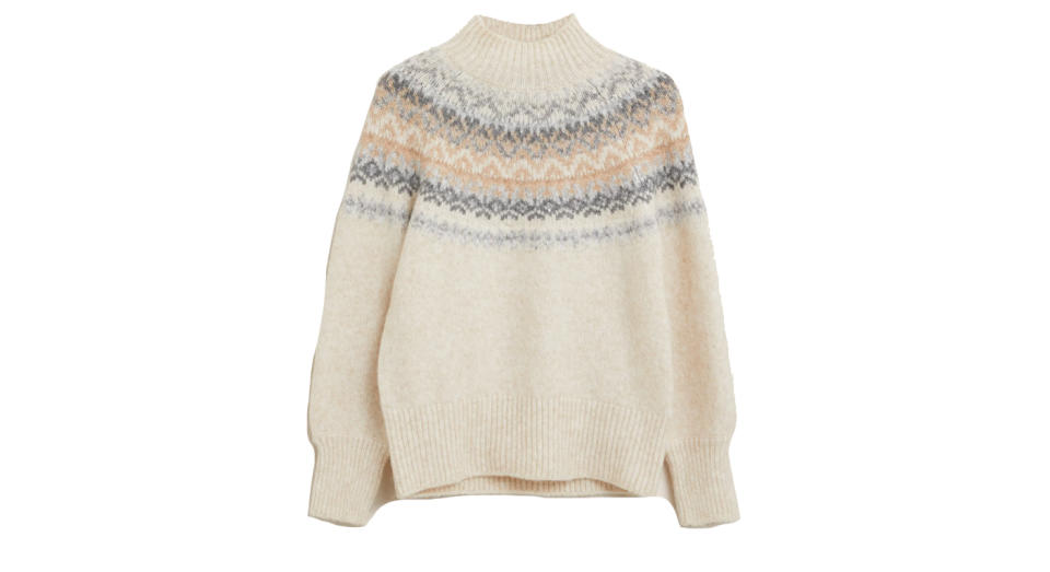 Fair Isle Funnel Neck Relaxed Jumper