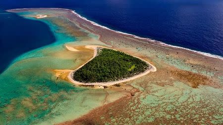 The Rose Atoll Marine National Monument and National Wildlife Refuge is pictured in the Pacific Ocean south of Hawaii, US in this undated handout photo obtained by Reuters September 27, 2017. Ian Shive/U.S. Fish and Wildlife Service/Handout via REUTERS