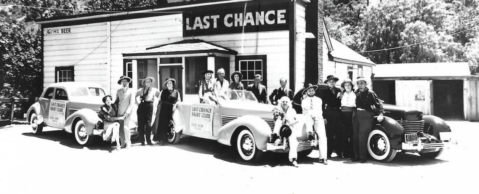 Last Chance Night Club sponsored these entries in the La Fiesta Parade in 1937. It was located where the animal hospital is near Cuesta Park.
