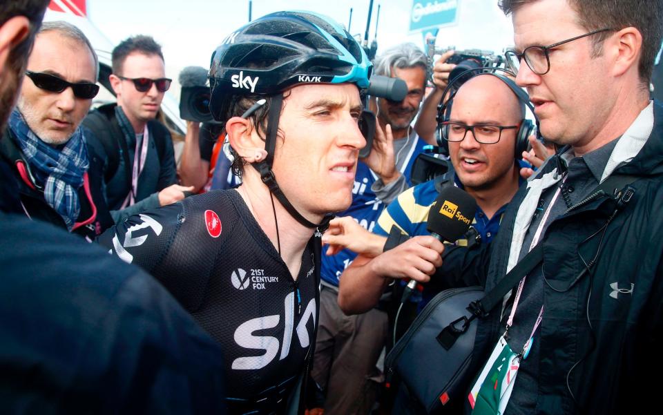 Geraint Thomas completed Sunday's dramatic stage battered and bruised - AFP