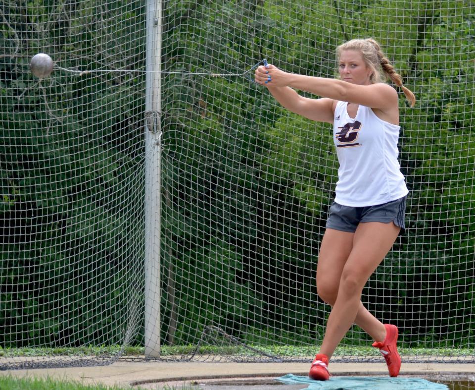 Zeeland East graduate Aliyah Boeve is working on the hammer throw at Central Michigan.