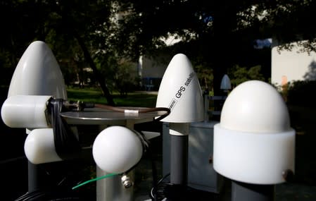 FILE PHOTO: Antennas of the testing facility for seismic and infrasound technologies of the CTBTO are seen in Vienna