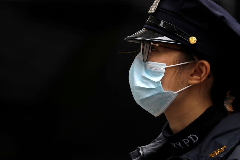 New York Police department works during the coronavirus disease (COVID-19) outbreak in New York City