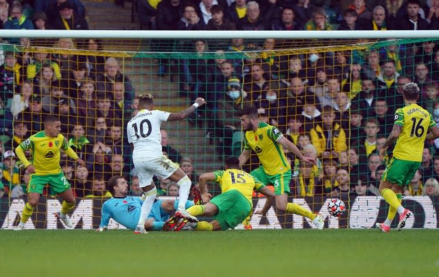 Raphinha scores the opening goal