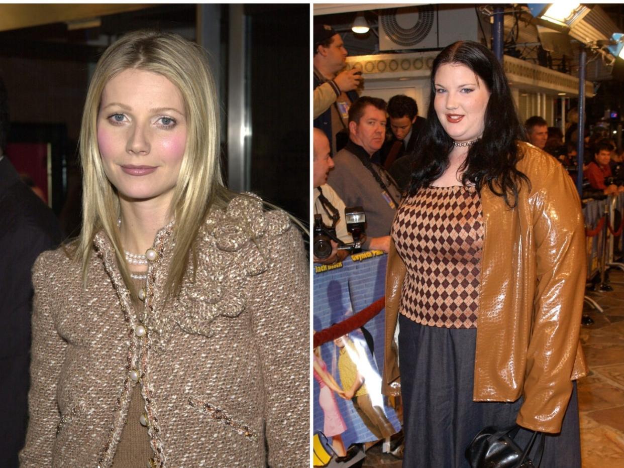 A photo of Gwyneth Paltrow during Shallow Hal Preview To Benefit Pediatric Programs Of St. Vincents Hospital Manhattan at Chelsea West Clear View Cinemas in New York City, alongside a photo of Actress Ivy Snitzer attending the premiere of the film "Shallow Hal" November 1, 2001 in Los Angeles, CA.
