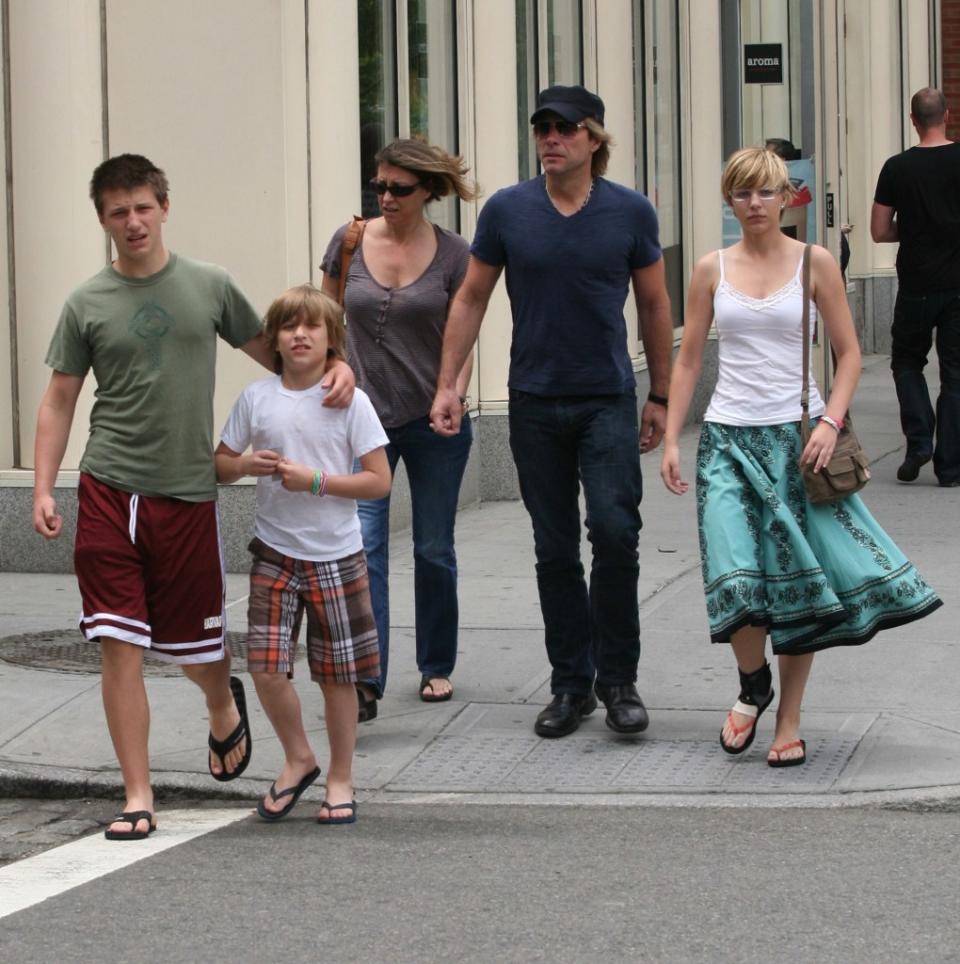Jon Bon Jovi, wife Dorothea Hurley and kids Jesse, Jacob and Stephanie Rose. FilmMagic
