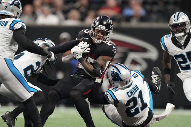 Carolina Panthers defensive tackle Derrick Brown (95) hits Atlanta