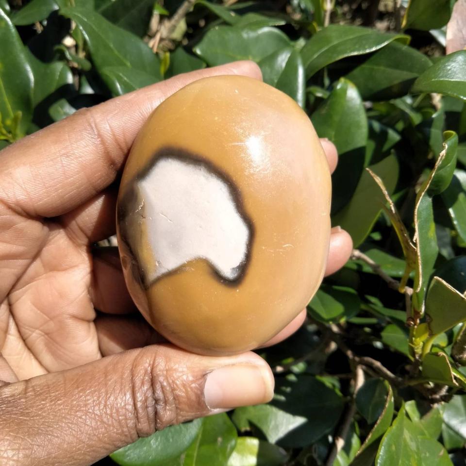 6) Large Mookaite Jasper Palm Stone