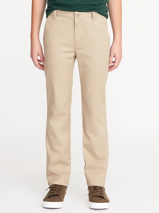 Straight Built-In Flex Uniform Pants for Boys. Image via Old Navy.