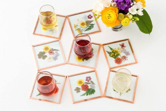 DIY Pressed Flower Coasters