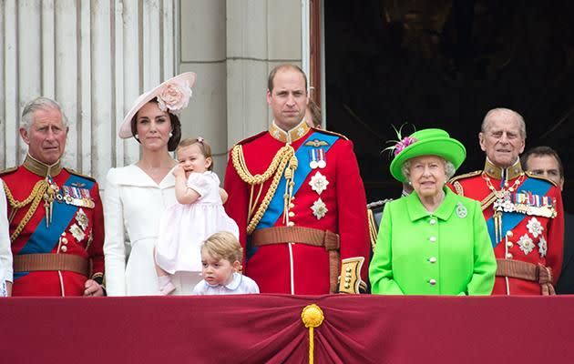 The royal family on the balcony during the Trooping the Colour.