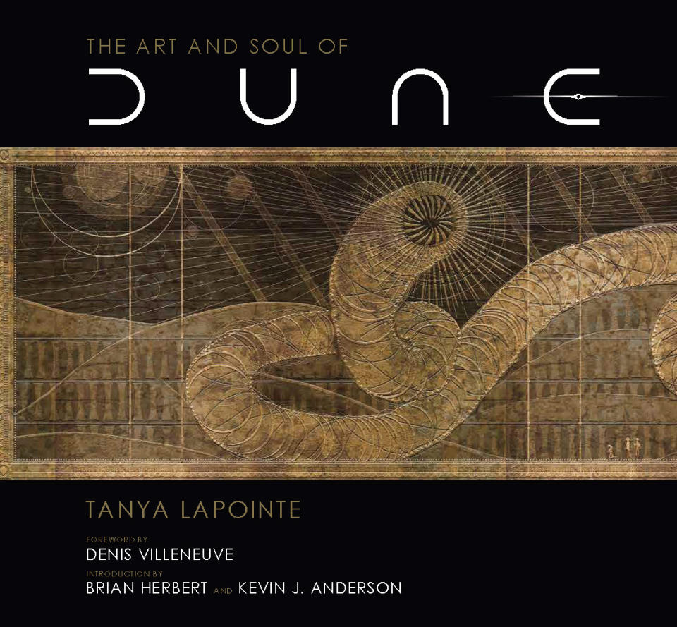 The Art and Soul of Dune cover featuring a sandworm in black and gold