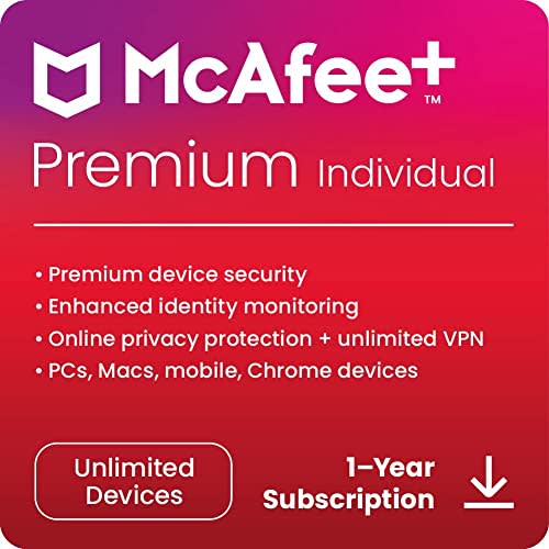 McAfee+ Premium Individual 2023 | Unlimited Devices | Premium Security | Enhanced 24/7 Identity…
