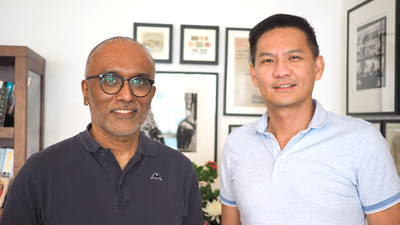 Singaporean academics Cherian George (left) and Donald Low. (Photo courtesy of Cherian George)