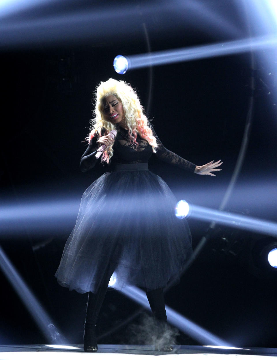 Nicki Minaj performs at the BET Awards on Sunday, July 1, 2012, in Los Angeles. (Photo by Matt Sayles/Invision/AP)