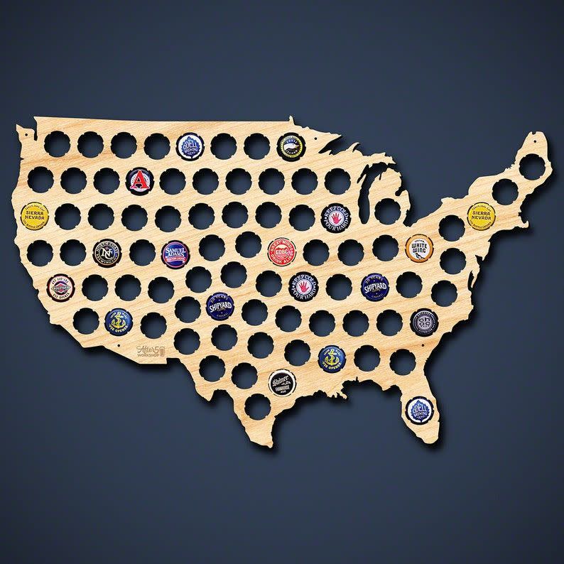 Beer Cap Map of USA