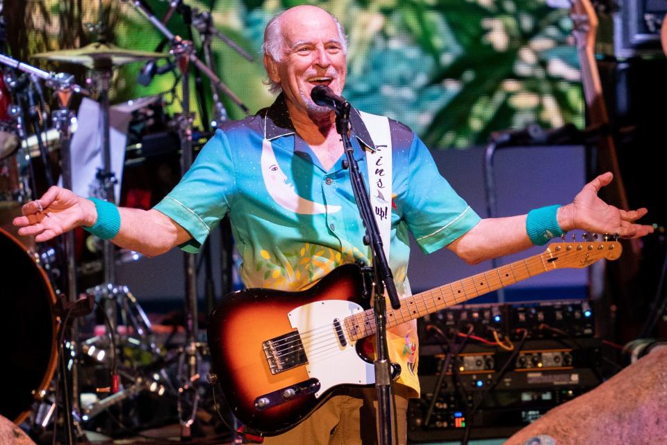 Jimmy Buffett performs at Ascend Amphitheater in Nashville, Tenn., Tuesday, July 6, 2021.