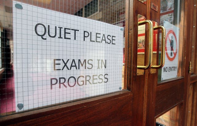 Maths exam in progress at Pittville High School, Cheltenham (David Davies/PA)