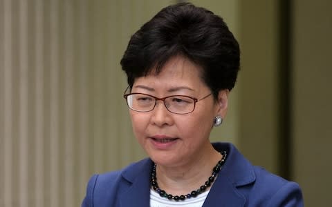Hong Kong Chief Executive Carrie Lam has refused to back down - Credit: Tyrone Siu/Reuters