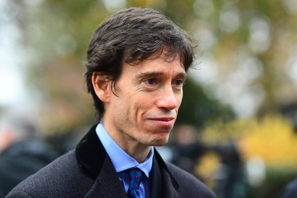 Prisons minister Rory Stewart speak to the media on College Green in Westminster, London.