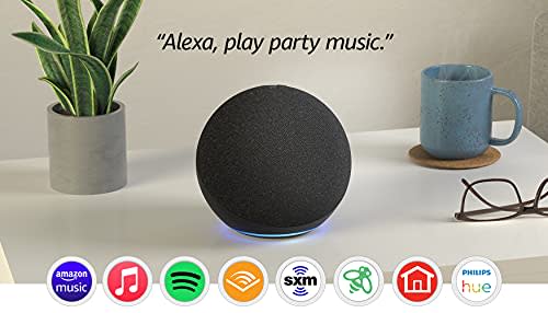 Echo (4th Gen) | With premium sound, smart home hub, and Alexa | Charcoal