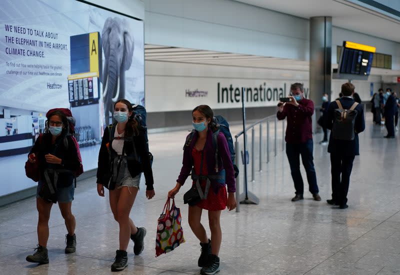 UK airports following new quarantine rules