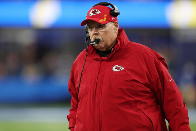 Kansas City Chiefs coach Andy Reid on field during game vs Buffalo