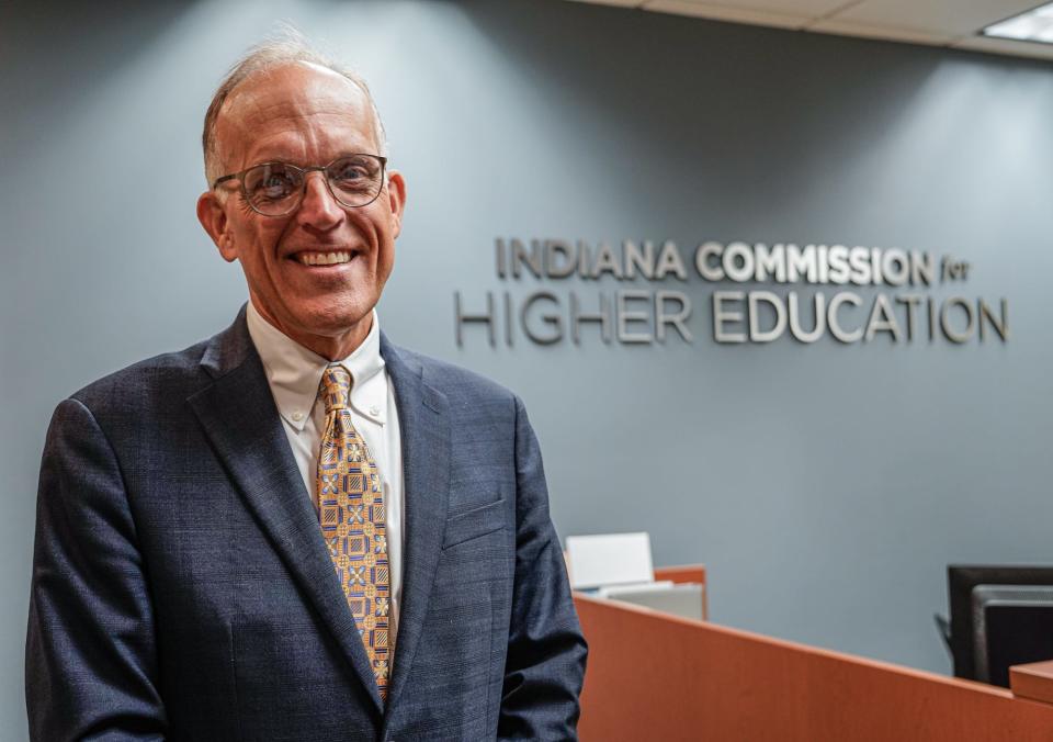 Chris Lowery, Indiana's new Commissioner for Higher Education is photographed at the Commissions's office on Wednesday, July 6, 2022, at the Indiana Commission for Higher Education in Indianapolis.