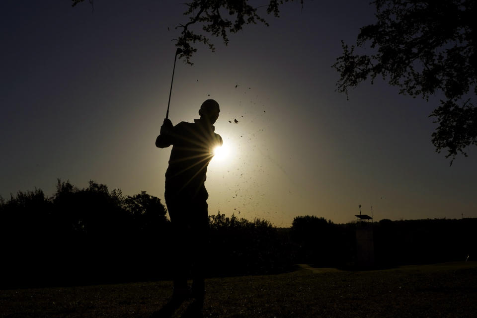 Scottie Scheffler hits from the rough on the first hole during a round of 16 at the Dell Technologies Match Play Championship golf tournament in Austin, Texas, Saturday, March 25, 2023. (AP Photo/Eric Gay)