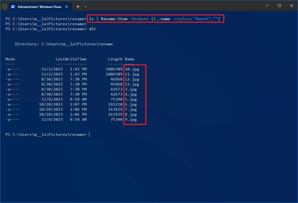 PowerShell delete part of file name