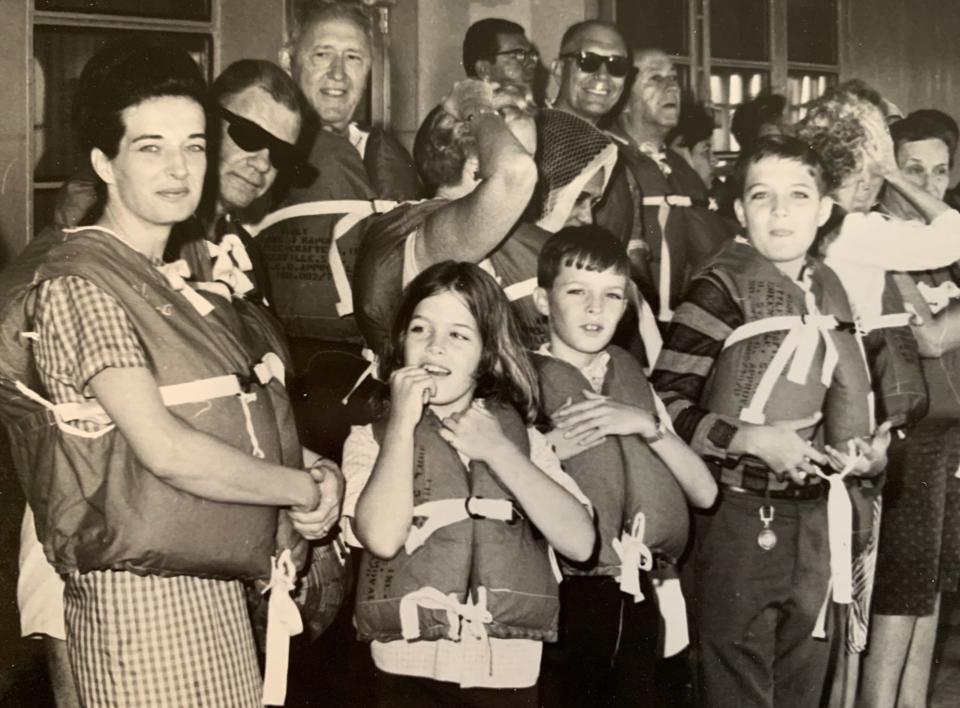 Charlotte, at left, on a cruise with her family from Rio de Janeiro to New York City around 1966. Next to her are her children, from left, Cindy, Tim and Terry.