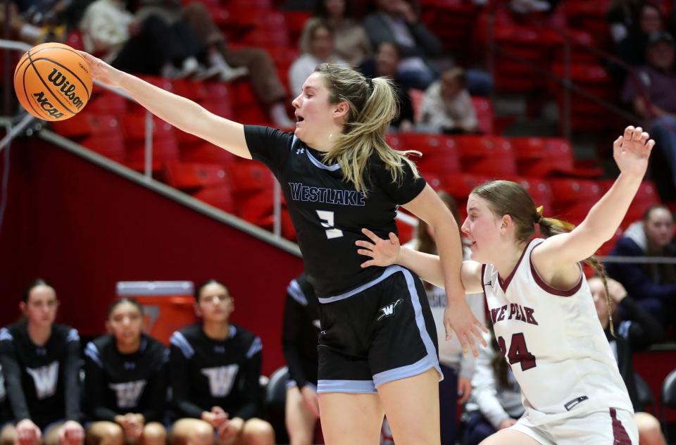 Westlake plays Lone Peak in a 6A girls quarterfinal basketball game at the Huntsman Center in Salt Lake City on Monday, Feb. 26, 2024. Lone Peak won 59-50. | Kristin Murphy, Deseret News