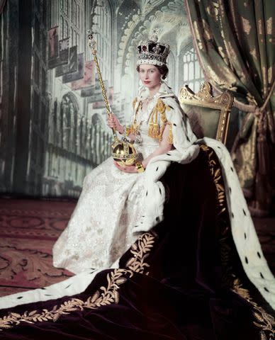 Alamy Stock Photo A portrait of Queen Elizabeth on her June 1953 coronation day by Cecil Beaton.