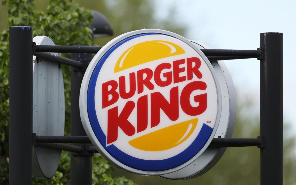 A general view of a sign for the Burger King drive-through in Havant