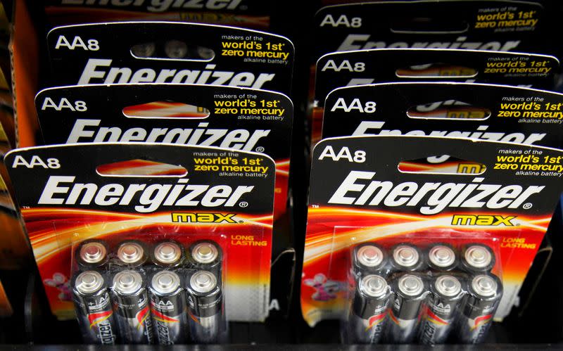 FILE PHOTO: Energizer batteries are on display at a new Wal-Mart store in Chicago
