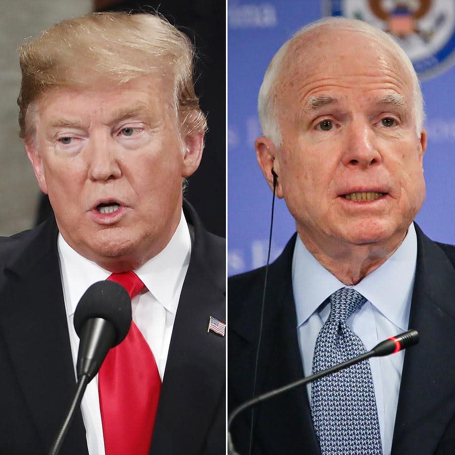 President Donald Trump (left) and Sen. John McCain