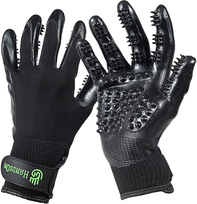 h handson pet grooming gloves