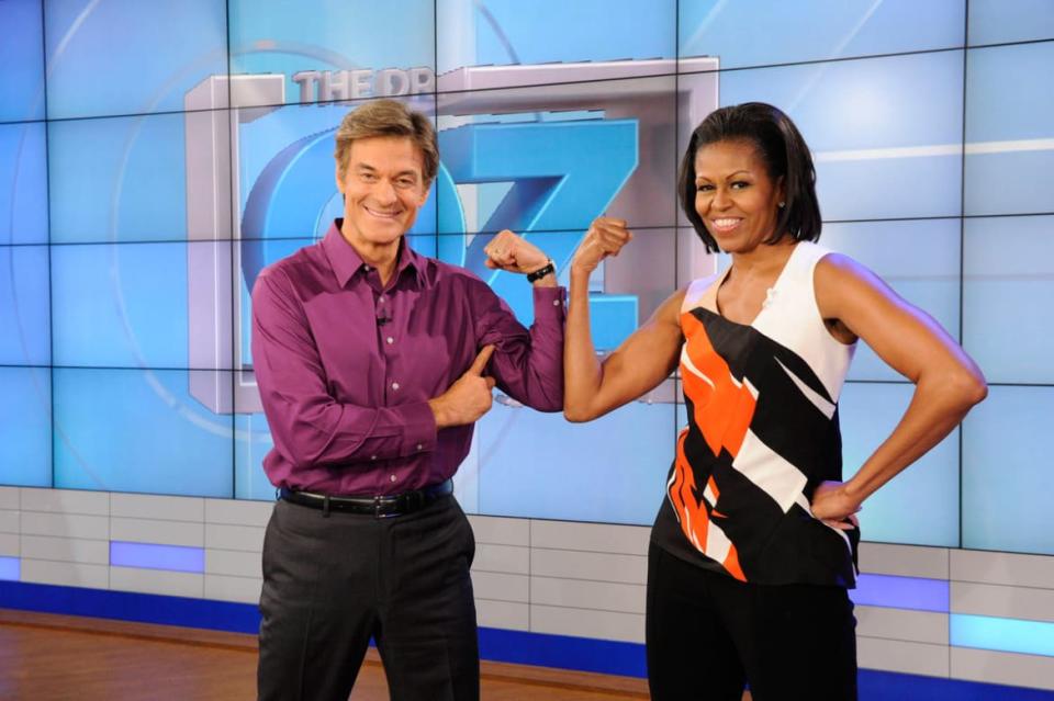 <div class="inline-image__caption"><p>Dr. Oz and Michelle Obama on the “Dr. Oz Show” in 2012.</p></div> <div class="inline-image__credit">Sony Pictures Television/Everett Collection</div>