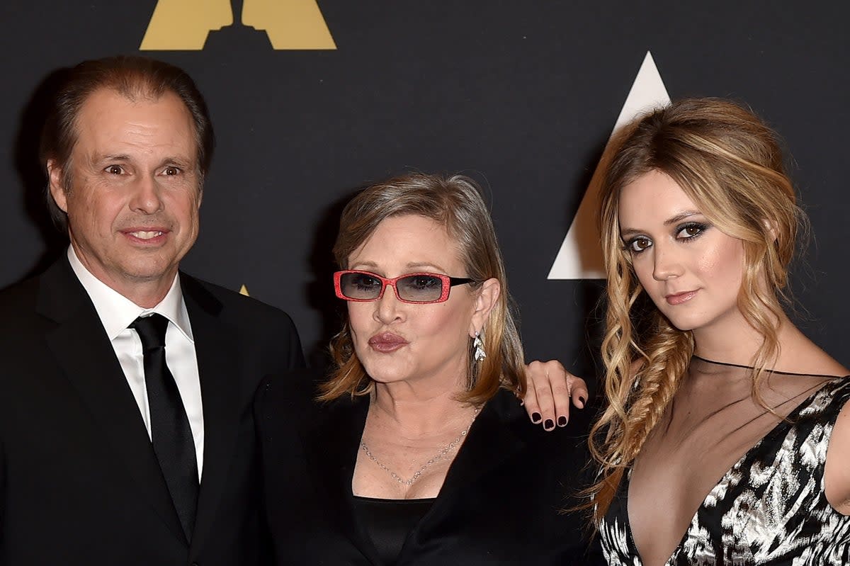 Carrie Fisher’s relatives are locked in a row ahead of her posthumous star on the Hollywood Walk of Fame being unveiled  (Getty Images)