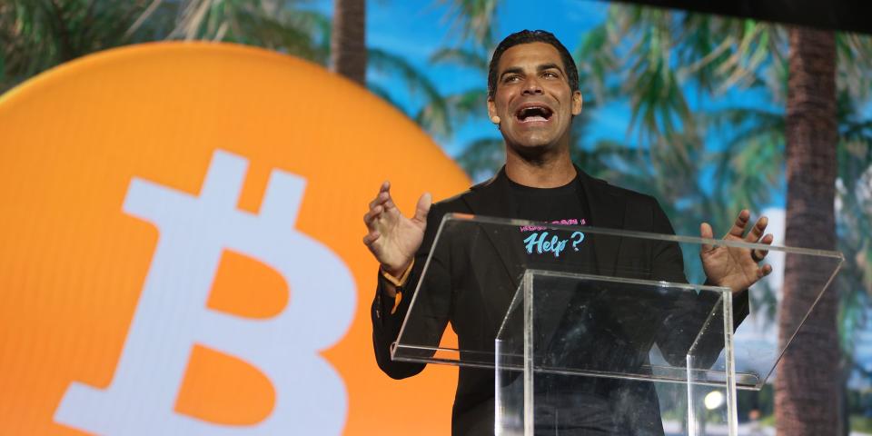 Miami Mayor Francis Suarez speaks at the Bitcoin 2021 Convention, a cryptocurrency conference held at the Mana Convention Center in Wynwood on June 04, 2021 in Miami, Florida.