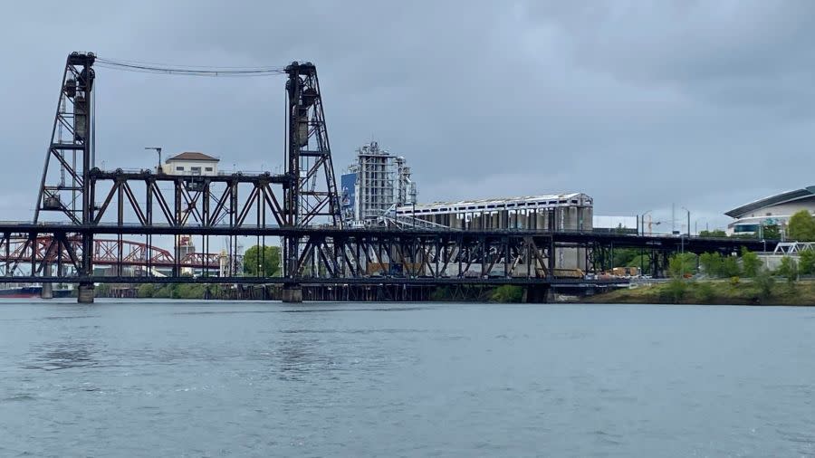 The Steel Bridge closed April 29 after a train derailment on the east end of the bridge (KOIN)