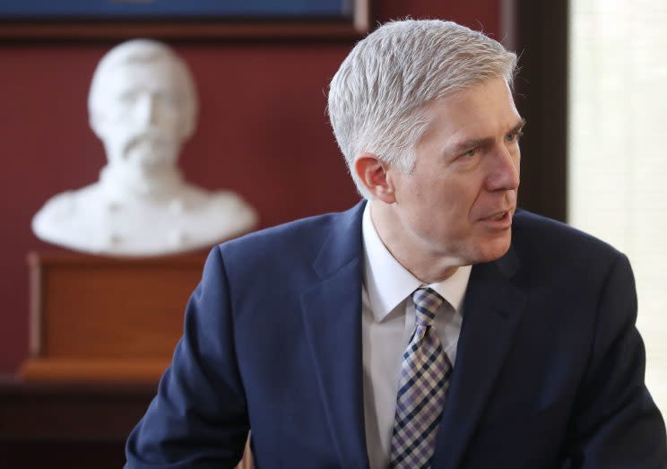 Supreme Court nominee Judge Neil Gorsuch answered questions regarding maternity leave on Tuesday. (Photo by Mark Wilson/Getty Images)