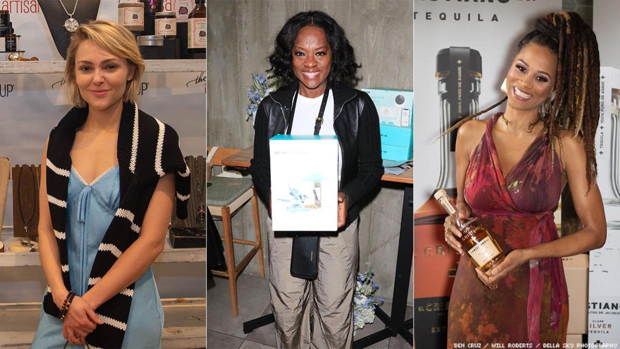 Anna Sophia Robb, Viola Davis, Nika King at GBK Brand Bar