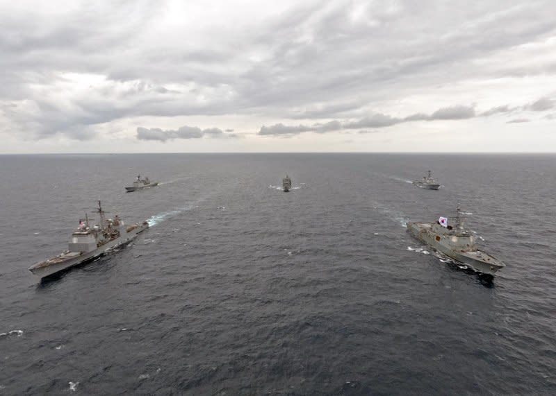 Nine vessels are taking part in the exercise, including U.S. and South Korean destroyers, two submarines and maritime patrol aircraft. Photo courtesy of Republic of Korea Navy