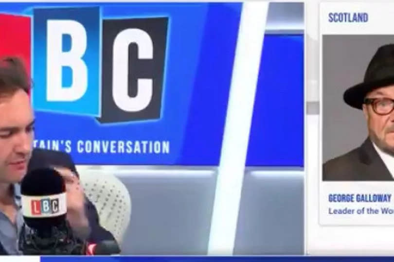 Mr Galloway ended the interview with LBC's Lewis Goodall -Credit:LBC