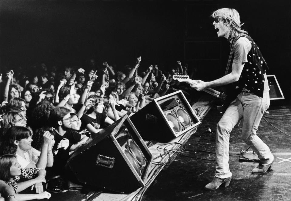 Prancing&nbsp;onstage during a Santa Cruz, CA, concert at the Civic Auditorium in 1980.&nbsp;